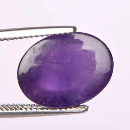 Vista 2 de Gemhub - Piedra violeta, color violeta y amatista de 07,50 quilates, forma ovalada, violeta natural, amatista suelta piedra para colgante EX-698