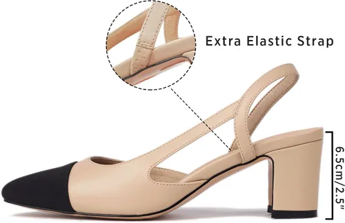 Vista 2 de MICIFA Zapatos de vestir con punta redonda y tacón grueso y correa al tobillo para mujer