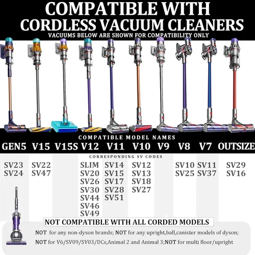 Vista 2 de Kit de accesorios para aspiradora Dyson V15 V15s V9 V8 V11 V12 V10 V7 Gen5 inalámbrica, compatible con piezas de repuesto de cepillo de accesorios