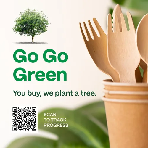 Vista 3 de Juego de cubiertos 100% compostables – 300 piezas de utensilios de madera compostables [120 tenedores, 90 cuchillos, 90 cucharas] – Cubiertos