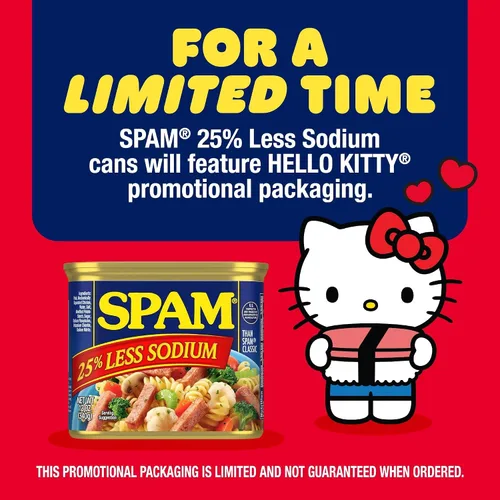 Vista 3 de SPAM 25% menos de carne enlatada de sodio, proteínas, alimentos estables