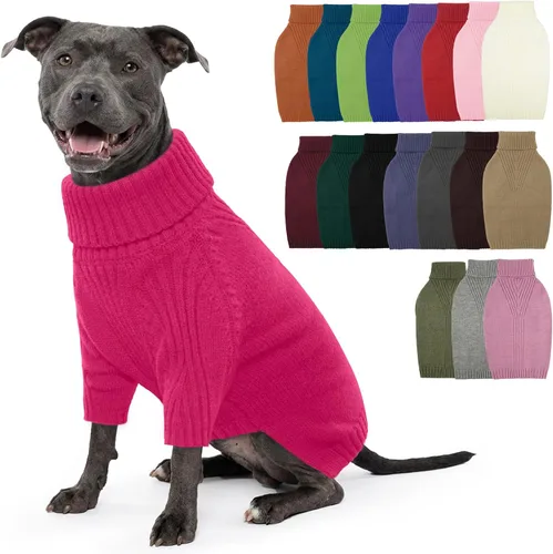 Vista 92 de IECOii Suéter de perro salchicha de cuello alto para perros pequeños, medianos y hembras, elástico y transpirable, abrigo de punto cálido, para Negro
