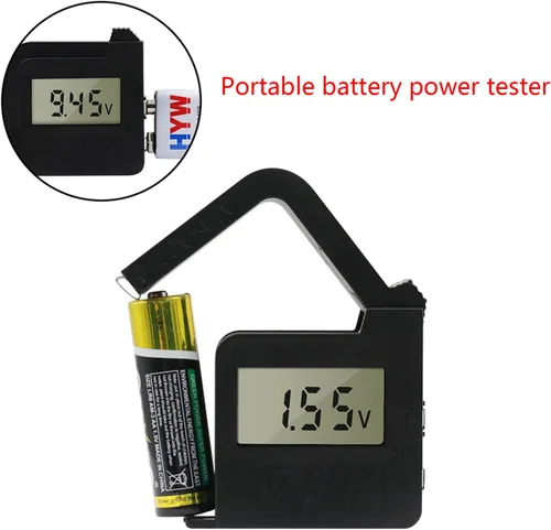 Vista 6 de Monitor universal de comprobador de múltiples tamaños para pilas de botón AA/AAA/C/9V/1.5V 18650 probador digital para baterías domésticas AAA Aa 9