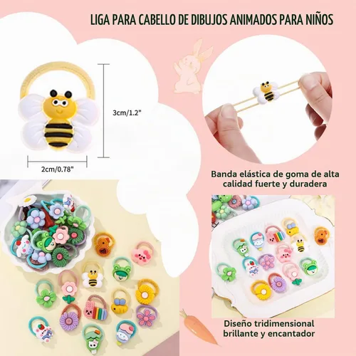 Vista 3 de 70 ligas elásticas para el cabello para bebés, ligas elásticas para el cabello para niñas, soportes para coletas, bandas elásticas para el cabello