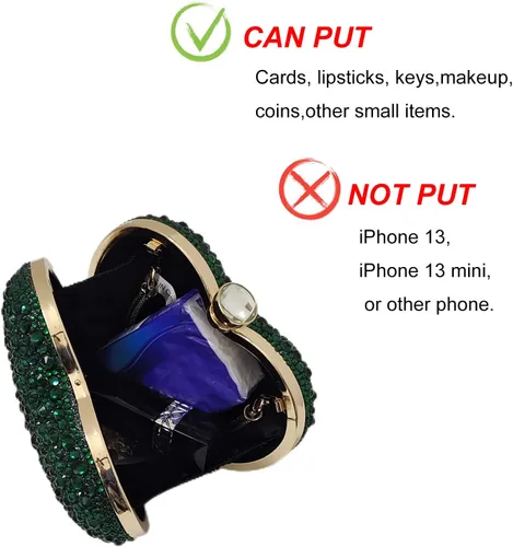 Vista 6 de Lindo corazón forma embrague monedero mini amor corazón Rhinestone boda bolso partido mujeres bolso