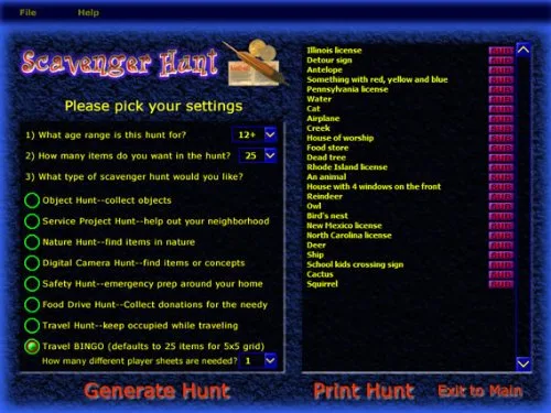 Vista 10 de Riddle Me Scavenger and Treasure Hunt Clue Software for Windows Download