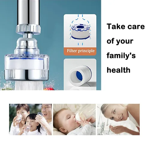 Vista 5 de Filtro de grifo giratorio de 360 grados, filtro de grifo de agua para fregadero, purificador de agua para cocina y baño, elimina metales pesados