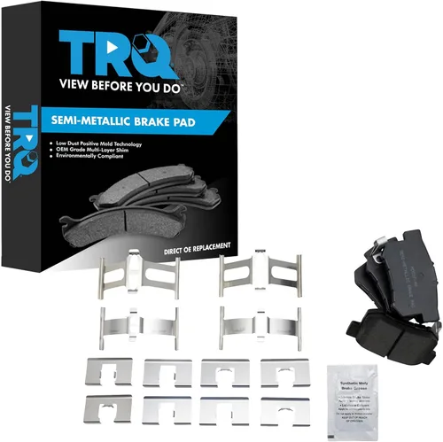 Vista 126 de TRQ Pastillas de freno delanteras semi metálicas compatibles con Ford Expedition 2018-2021 F-150 2018-2020 Lincoln Navigator 2018-2022