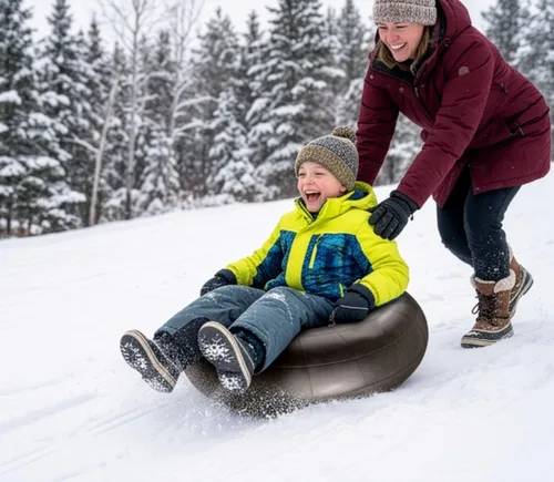 Vista 4 de Bradley Heavy Duty Butyl Rubber Inner Tubes – Inflatable Tubes for Snow Sledding, River Floating, Pool Closing, and Whitewater Adventures