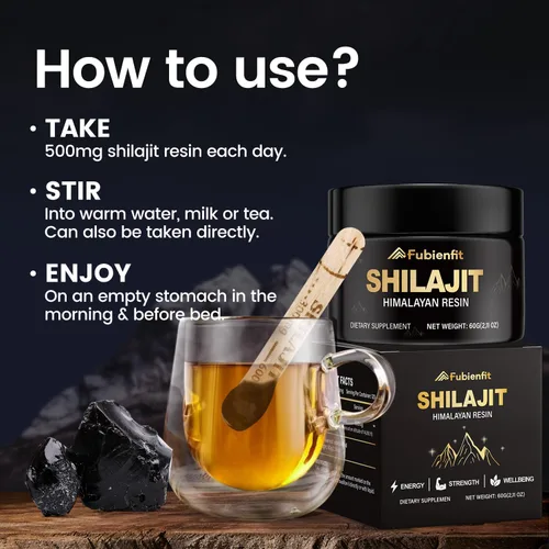 Vista 3 de Resina de Shilajit Puro del Himalaya - Shilajit Puro para Hombres y Mujeres, Suplemento Orgánico de Ashwagandha con Más de 85 Minerales y Ácido