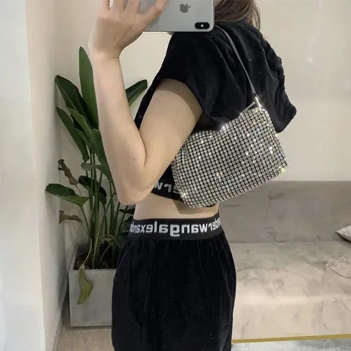 Vista 2 de JBB Rhinestone Clutch Purses For Women Glitter Purse Bling Evening Handbags Chain Strap Mini Party Bag Small