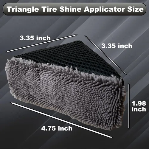 Vista 2 de 2 aplicadores triangulares de brillo de neumáticos, almohadillas aplicadoras reutilizables para vendaje de neumáticos, esponja de gel