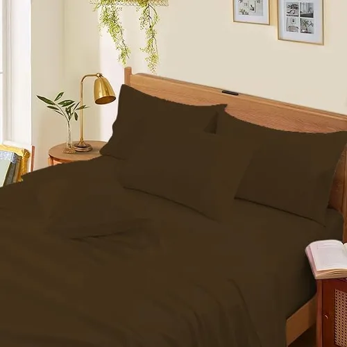 Vista 30 de Sábanas de cama tamaño Queen – 21 pulgadas de profundidad – Juego de 4 sábanas 100% algodón egipcio, rayas plateadas, de lujo, súper suavidad