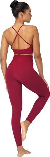 Vista 4 de Sunzel Nunaked Leggings de entrenamiento para mujer, con control de abdomen, compresión para entrenamiento, gimnasio, yoga, sin costura frontal