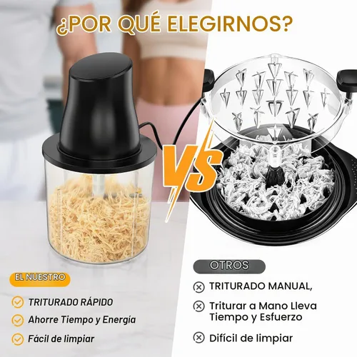 Vista 2 de Herramienta Eléctrica Trituradora de Pollo: Trituradora de Carne Multifuncional de 250W con Presión para Operar de Gran Capacidad - Trituradora