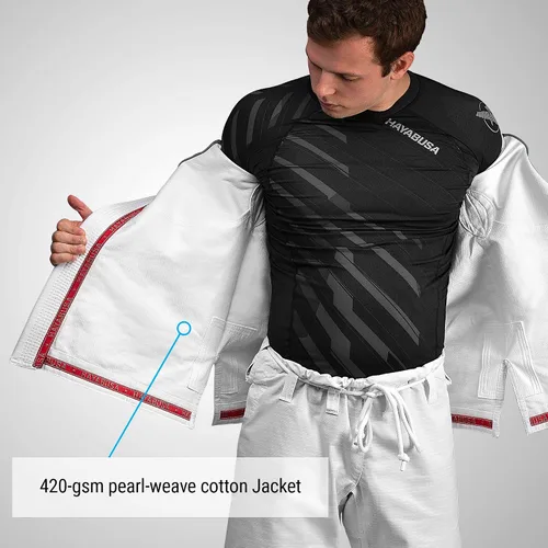 Vista 4 de Hayabusa Jiu Jitsu Gi de tejido perlado ultraligero
