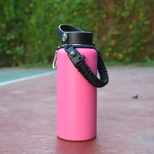 Vista 8 de Wongeto Mango de paracaídas, correa de supervivencia con anillo de seguridad y mosquetón, compatible con botellas de agua de boca ancha Hydro Flask