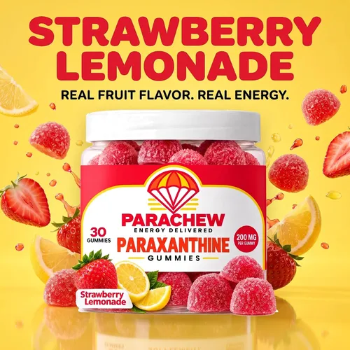 Vista 9 de Gomitas energéticas de paraxantina con limonada de fresa
