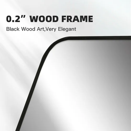 Vista 8 de CULER Espejo de pared de baño, espejo rectangular de vidrio templado moderno de 20 x 30 pulgadas para dormitorio, sala de estar, entrada