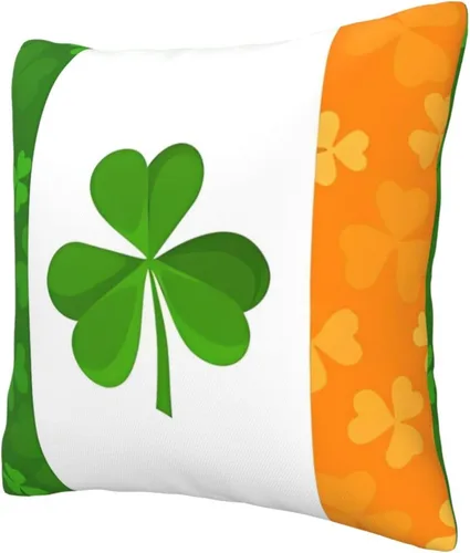 Vista 7 de Fundas de almohada decorativas de 16 x 16 pulgadas, fundas de almohada para sofá, bandera irlandesa, doble cara, fundas de almohada cuadradas