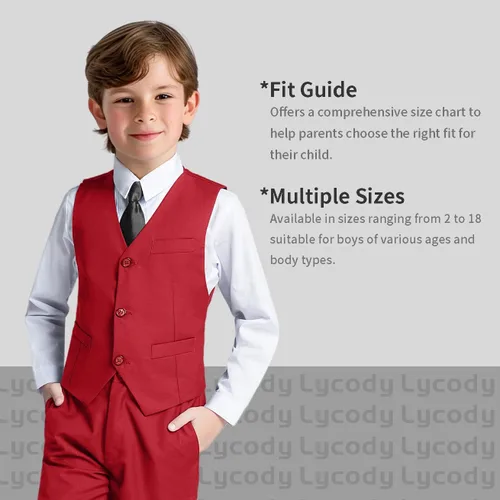 Vista 49 de Conjunto de chaleco para niños, trajes formales, trajes de boda, ropa de vestir