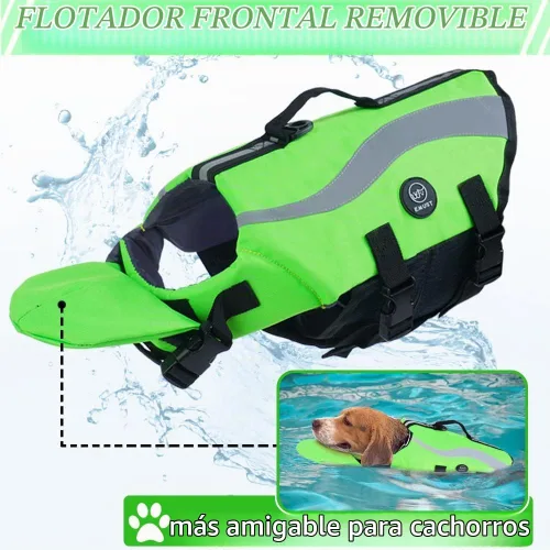 Vista 2 de EMUST Chalecos salvavidas ajustables para perros pequeños con flotabilidad mejorada, chaleco de natación para perros pequeños con asa de rescate