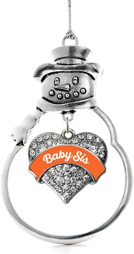 Vista 196 de Inspired Silver - Big Sis - Adorno de Navidad plateado - Adorno de árbol de Navidad con dije de corazón con circonita cúbica - Decoración colgante