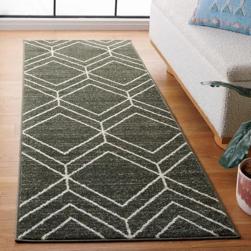 Vista 9 de SAFAVIEH Adirondack Collection - Alfombra decorativa, 2 x 3 pies, color negro y marfil, diseño geométrico moderno, no desprende pelusa y de fácil