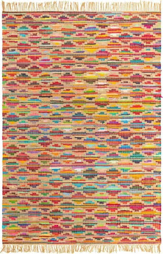 Vista 10 de Unique Loom Chindi Trellis Collection Southwestern, geométrico, moderno, colores brillantes (8 x 11 pies, rectangular, multicolor y beige)
