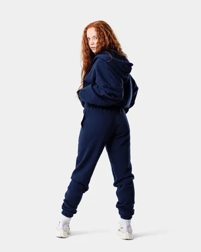 Vista 3 de Kamo Fitness CozyTec - Pantalones deportivos de cintura alta para mujer, holgados cómodos pantalones de descanso con bolsillos hechos de forro polar