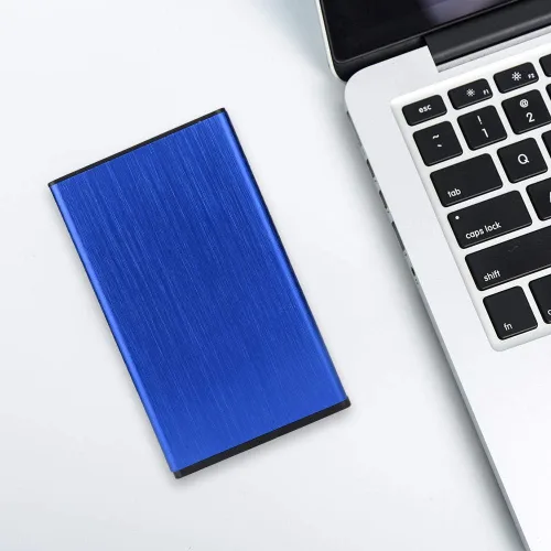 Vista 3 de Funda móvil USB2.0 de 2.5 pulgadas, caja externa de disco duro, aleación de aluminio cepillada para SSD de 2 TB, enchufar y usar, con indicador LED