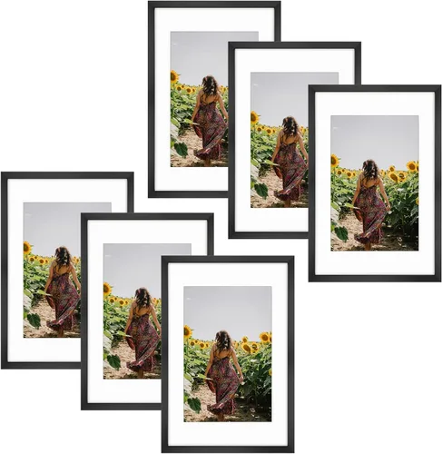 Vista 56 de Frametory, Marco de fotos de 11 x 14 pulgadas con paspartú para fotos de 8 x 10 pulgadas, moldeado ancho de vidrio de alta definición, accesorios