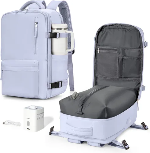 Vista 29 de VGCUB Mochila grande de viaje para trabajo, negocios, mochila para computadora portátil aprobada para vuelo, para mujeres y hombres, mochila