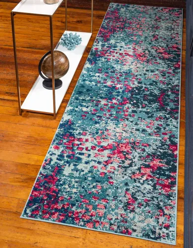 Vista 27 de Unique Loom Jardin Collection - Alfombra moderna, vibrante, abstracta y colorida (rectangular de 2 x 3 pies, multi/azul)