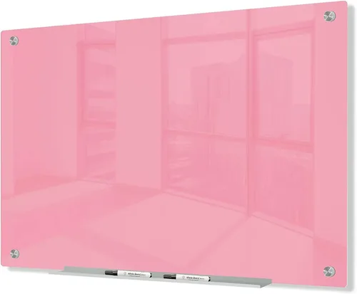 Vista 11 de J&J worldwide Pizarra blanca de vidrio magnético negro de 47 x 35 pulgadas, sin marco, de vidrio templado, borrado en seco, para montaje en pared