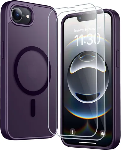 Vista 62 de SPIDERCASE Funda magnética translúcida diseñada para iPhone 11, con 2 protectores de pantalla de vidrio templado, antihuellas, para iPhone 11 de 6.1