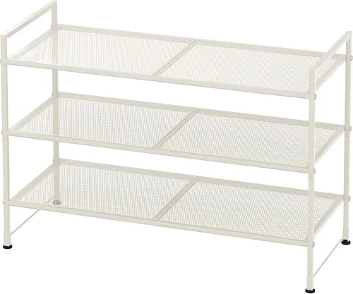 Vista 9 de Simple Houseware - Zapatero apilable de 3 niveles, superficie en rejilla, color negro