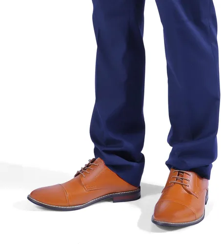 Vista 7 de Mofri Zapatos de gamuza Oxford para hombre, zapatos de vestir con punta de ala para todas las ocasiones, impermeables, plantilla de látex