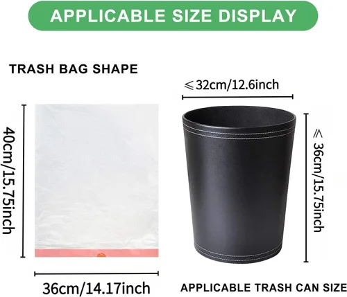 Vista 2 de Magesh - Bolsas de basura de 1.2 galones con cordón para baño, 125 unidades, mini bolsa de basura pequeña, sin perfume, de plástico grueso y fuerte
