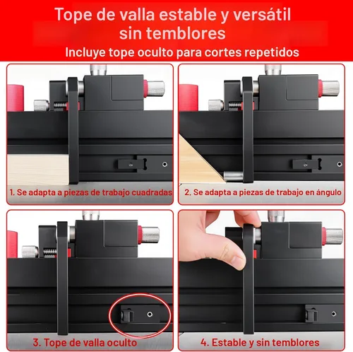 Vista 6 de GOINGMAKE Calibre de inglete para sierra de mesa con parada de volteo microajustable y valla extensible y parada de ángulo rápido para sierra