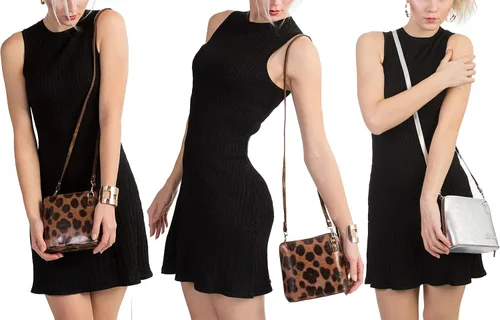 Vista 6 de LiaTalia Genuino Vera Pelle Mujeres Cruz Cuerpo Italiano Pequeño Bolso De Hombro Mini Bolso De Hombro - ABBY