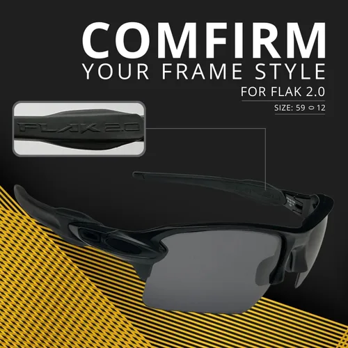 Vista 4 de Dynamix Lentes de repuesto polarizados para Oakley Flak 2.0 XL, fáciles de instalar, se ajustan perfectamente