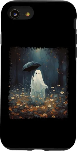 Vista 17 de Carcasa gótica para iPhone 11 con diseño de fantasma espeluznante en el bosque