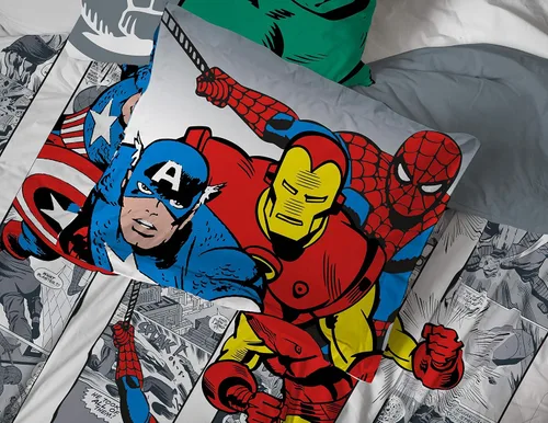Vista 6 de Jay Franco Marvel Avengers Comic Cool - Paquete de ropa de cama individual de 8 piezas, incluye juego de cama, juego de sábanas