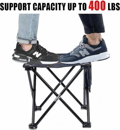 Vista 5 de VOLIXOD Taburete plegable portátil de camping para adultos, taburete plegable ligero para reposapiés al aire libre, pesca, senderismo, jardinería