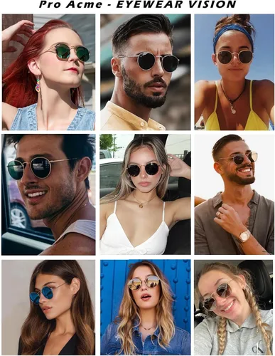 Vista 2 de Pro Acme Polarized Round Sunglasses Classic Retro Metal Frame