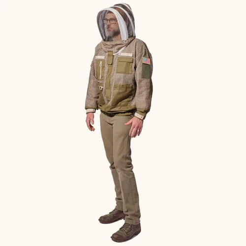 Vista 11 de Sting Stopper Chaqueta de apicultura ventilada, verde oliva, talla 3XL