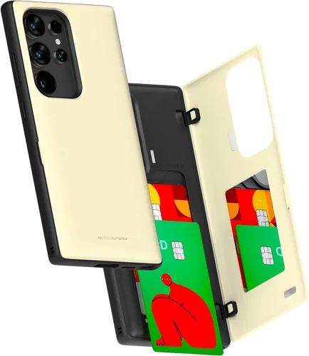 Vista 130 de GOOSPERY Funda tipo cartera para Samsung Galaxy S22 Ultra, [tarjetero] parachoques magnético de puerta con cierre automático, cubierta protectora