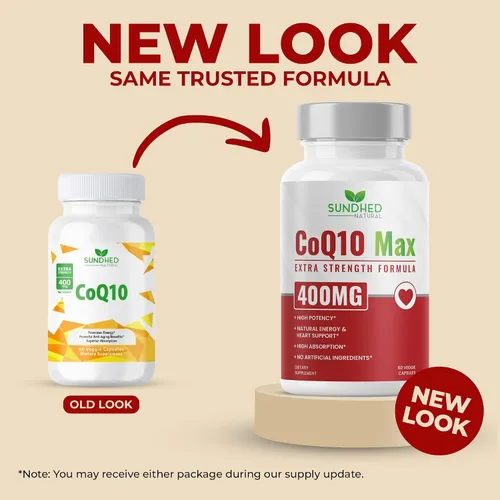 Vista 2 de CoQ10 400mg Vegano, Ultra CoQ10 - Suplementos de coenzima Q10 de ultra alta absorción - Suplemento antioxidante para la salud vascular y cardíaca