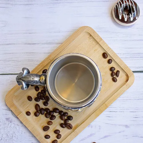 Vista 5 de Taza de café de calavera de 13 onzas, tazas de cerveza con calavera vikinga, revestimiento de acero inoxidable, regalo para hombres, regalos del día